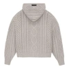 Essentials Fear Of God  Fw23 Cable Knit Hoodie 'silver Cloud' In Neutral