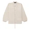 Essentials Fear Of God  Fw23 Coaches Jacket 'silver Cloud' In Brown