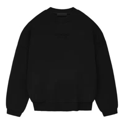 Essentials Fear Of God  Fw23 Crewneck 'jet Black' In Animal Print
