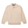 Essentials Fear Of God  Fw23 Knit Polo Shirt 'gold Heather'