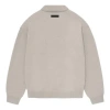 Essentials Fear Of God  Fw23 Knit Polo Shirt 'silver Cloud' In Neutral