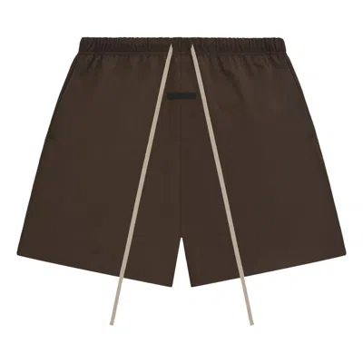 Essentials Fear Of God  Fw24 Bonded Nylon Soccer Shorts 'brown'