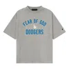 Essentials Fear Of God  Fw25 Dodgers 90s T-shirt 'concrete Heather' In Gray