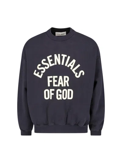 Essentials Fear Of God  Graphic Crewneck Sweatshirt In Black