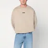 Essentials Greige Brushed Cotton Sweatshirt In Nude