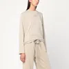 Essentials Greige Cotton-blend Top In Neutral