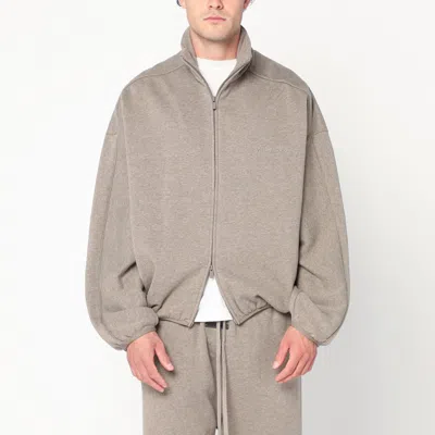 Essentials Grey Brushed Cotton Sweatshirt In Gray