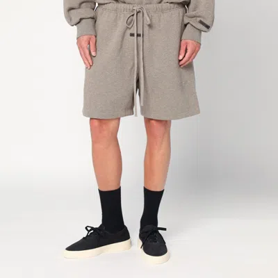 Essentials Grey Cotton-blend Shorts In Gray