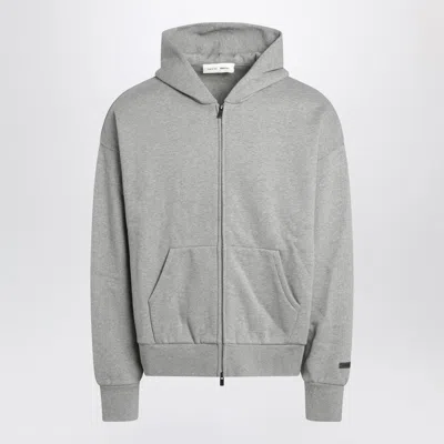 Essentials Fear Of God  Grey Cotton Fleece Hoodie In Gray