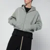 Essentials Grey Cotton Fleece Hoodie In Gray