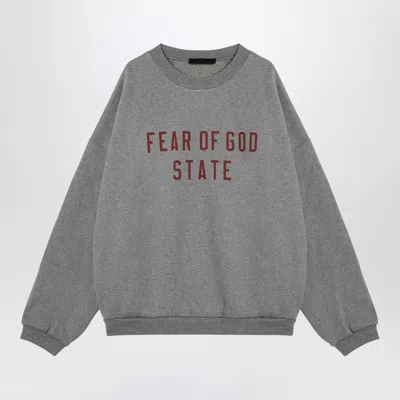 Essentials Fear Of God  Grey Crewneck Sweatshirt With Logo In Gray