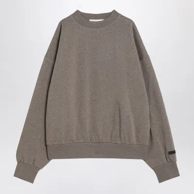 ESSENTIALS FEAR OF GOD ESSENTIALS GREY FLEECE COTTON SWEATSHIRT WITH LOGO