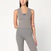 Essentials Grey Ribbed Cotton-blend Tank Top In Gray