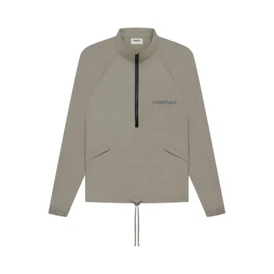 Pre-owned Essentials Fear Of God  Half-zip Jacket 'taupe' In Brown