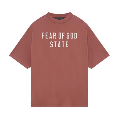 Pre-owned Essentials Fear Of God  Heavy Crewneck Tee 'crimson' | Red | Men's Size Xs