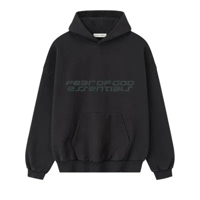 Pre-owned Essentials Fear Of God  Heavy Fleece 90s Hoodie 'vintage Black' | Men's Size Xs