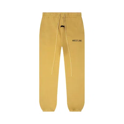 Pre-owned Essentials Fear Of God  Heavy Fleece Classic Sweatpant 'amber' | Yellow | Men's Size L
