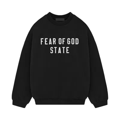 Pre-owned Essentials Fear Of God  Heavy Fleece Crewneck 'black'
