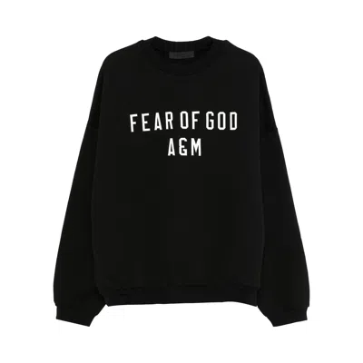 Pre-owned Essentials Fear Of God  Heavy Fleece Crewneck 'black' | Men's Size M