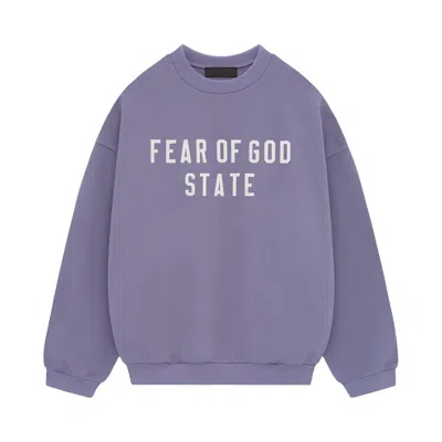 Pre-owned Essentials Fear Of God  Heavy Fleece Crewneck 'lavender' In Purple