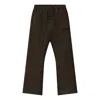 Essentials Suede-effect Flared Track Pants In Brown