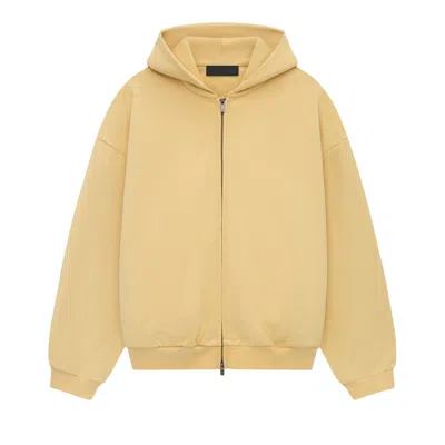 Pre-owned Essentials Fear Of God  Heavy Fleece Full Zip Hoodie 'amber' In Yellow
