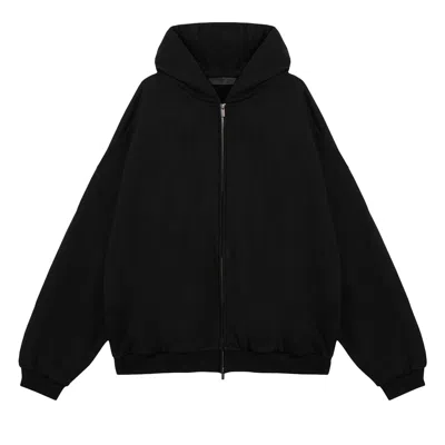 Pre-owned Essentials Fear Of God  Heavy Fleece Full Zip Hoodie 'black' | Men's Size Xs
