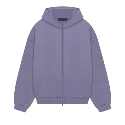 Pre-owned Essentials Fear Of God  Heavy Fleece Full Zip Hoodie 'lavender' | Purple | Men's Size Xl