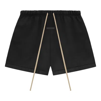 Pre-owned Essentials Fear Of God  Heavy Fleece Soccer Short 'black'