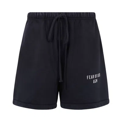 Pre-owned Essentials Fear Of God  Heavy Fleece Soccer Short 'black' | Men's Size L