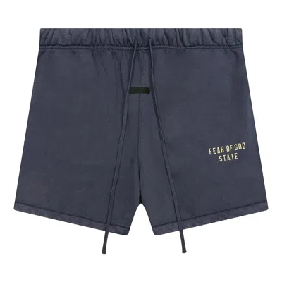 Pre-owned Essentials Fear Of God  Heavy Fleece Soccer Short 'marine' | Blue | Men's Size M