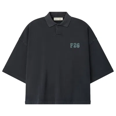 Pre-owned Essentials Fear Of God  Heavy Jersey Cropped Polo 'washed Iron Grey' | Black | Men's Size Xxl