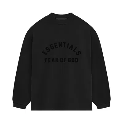 Pre-owned Essentials Fear Of God  Heavy Jersey Long-sleeve T-shirt 'jet Black'