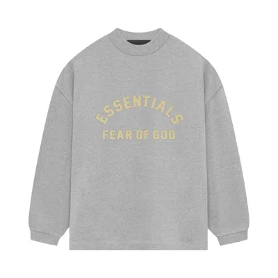 Pre-owned Essentials Fear Of God  Heavy Jersey Long-sleeve T-shirt 'light Heather Grey'