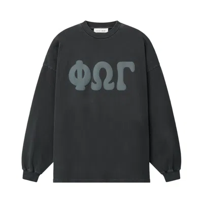Pre-owned Essentials Fear Of God  Heavy Jersey Merch Long Sleeve Tee 'washed Iron Grey' | Black | Men's Size M
