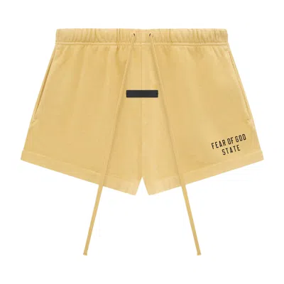 Pre-owned Essentials Fear Of God  Heavy Jersey Running Shorts 'amber' | Yellow | Women's Size S
