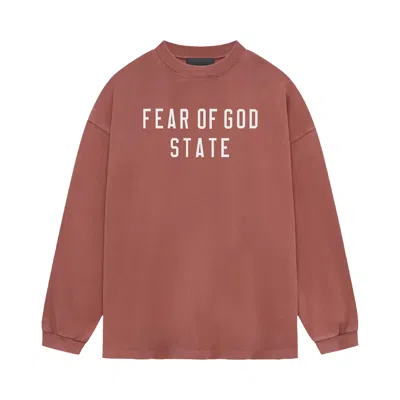Pre-owned Essentials Fear Of God  Heavy Long-sleeve Tee 'crimson' In Red