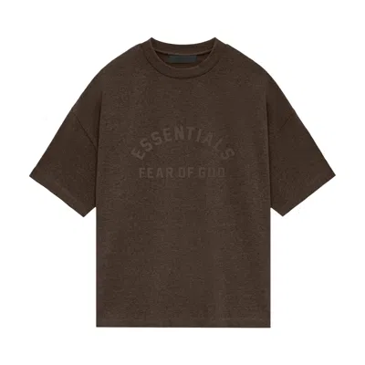 Pre-owned Essentials Fear Of God  Heavy Short-sleeve Tee 'heather Wood'