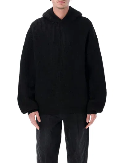 Essentials Fear Of God  Heavy Waffle 90's Hoodie In Black