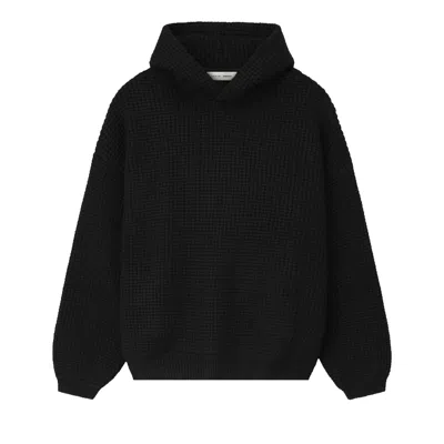 Pre-owned Essentials Fear Of God  Heavy Waffle 90's Hoodie 'vintage Black' | Men's Size M