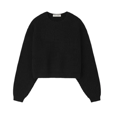 Pre-owned Essentials Fear Of God  Heavy Waffle Crewneck 90's Sweater 'vintage Black' | Women's Size S