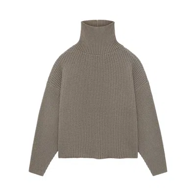 Pre-owned Essentials Fear Of God  Heavy Waffle Turtleneck 'heather Grey' | Men's Size M