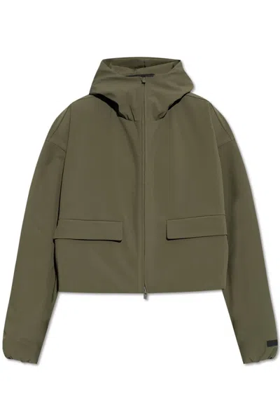 Essentials Bonded Hooded Jacket In Green
