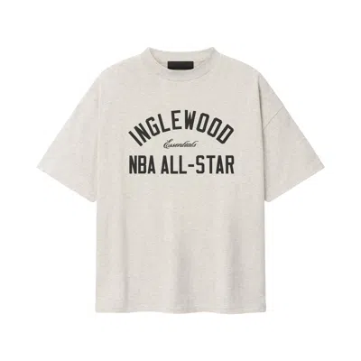 Pre-owned Essentials Fear Of God  Inglewood X All Star Weekend '26 90s Tee 'oatmeal Heather' | Cream | Men's Si In White