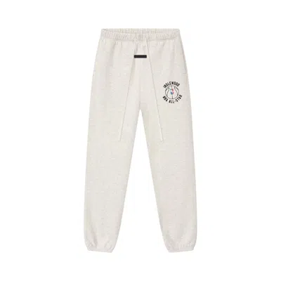 Pre-owned Essentials Fear Of God  Inglewood X All Star Weekend '26 Classic Sweatpant 'oatmeal Heather' | Cream  In White