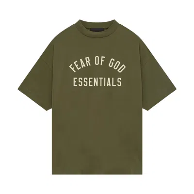 Pre-owned Essentials Fear Of God  Jersey Crewneck Tee 'military'