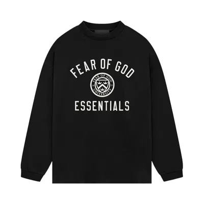 Pre-owned Essentials Fear Of God  Jersey Long-sleeve Tee 'black' | Men's Size Xl