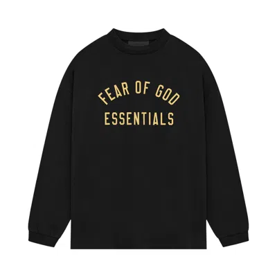 Pre-owned Essentials Fear Of God  Jersey Long-sleeve Tee 'black' | Men's Size Xxs