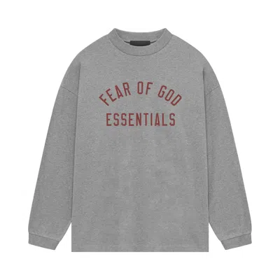 Pre-owned Essentials Fear Of God  Jersey Long-sleeve Tee 'dark Heather'