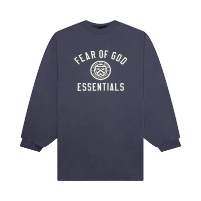 Pre-owned Essentials Fear Of God  Jersey Long-sleeve Tee 'marine' | Blue | Men's Size L